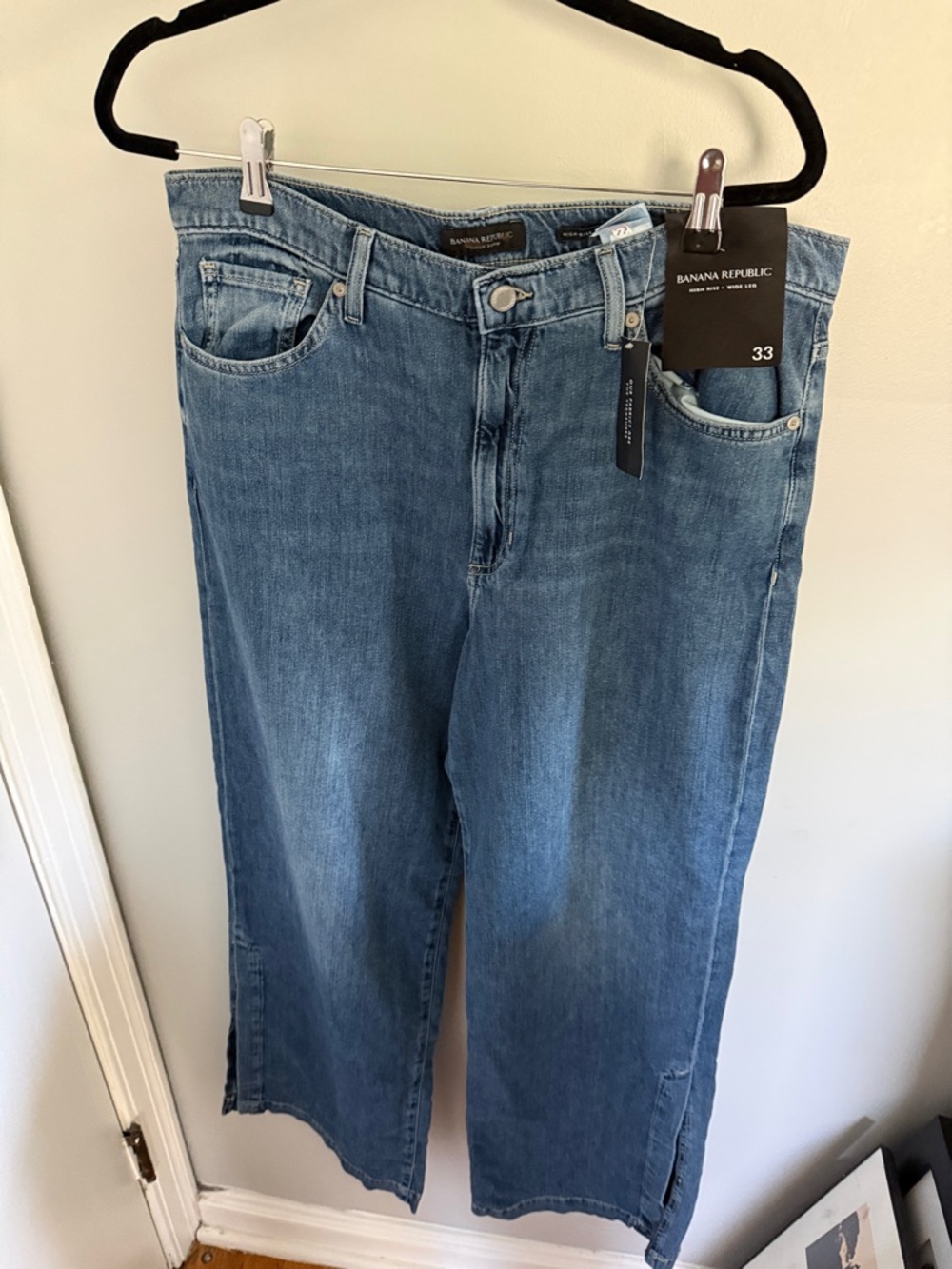Banana Republic Medium Blue Wide-Leg High-Rise Jeans